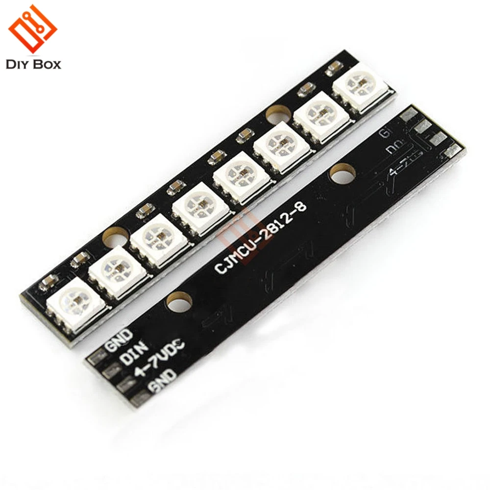 

Black 8 Channel WS2812 5050 RGB 8 LEDs Light Built-In Full Color-Driven Development Board Strip Driver Board for Arduino