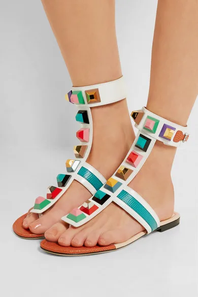 

Newest Women Sandals 2018 Summer Candy Color Women Shoes Peep Toe Beach Flat Sandal rivet sandalias mujer flip flops women shoes