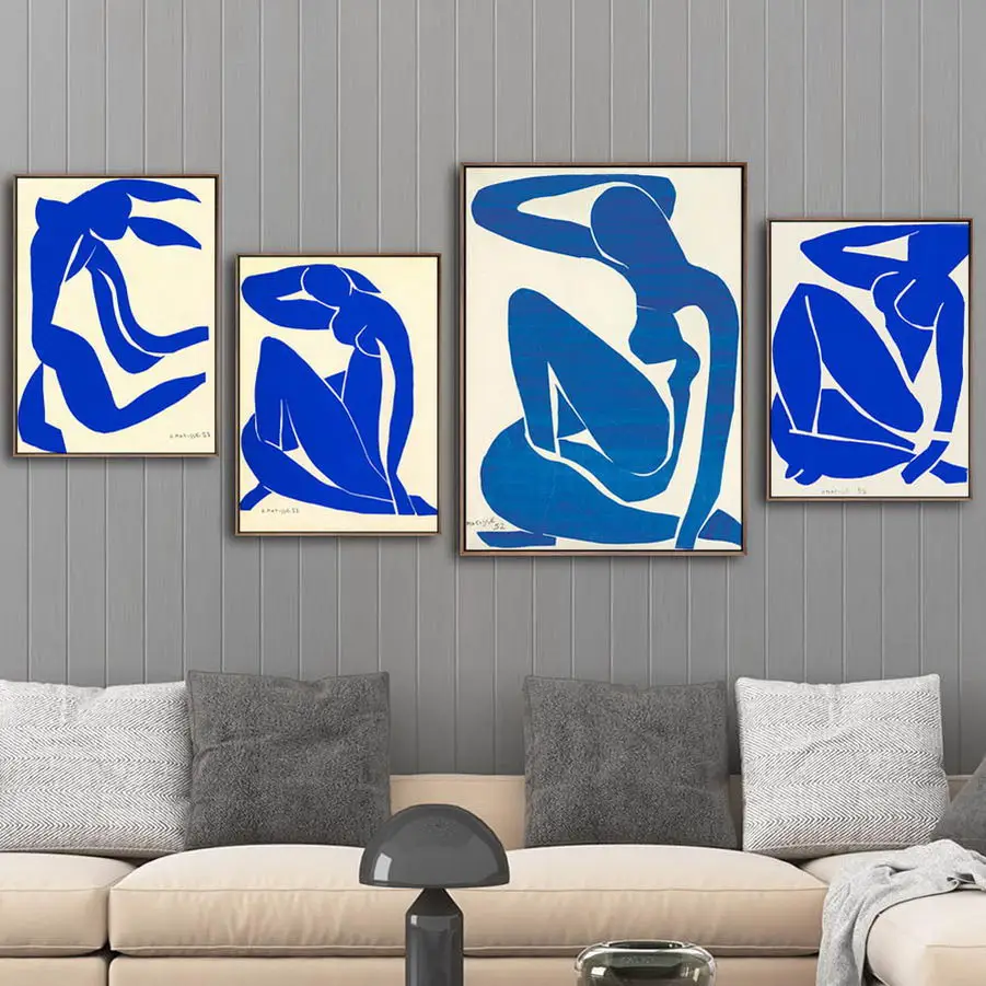 Украшение дома печать холст искусство настенные картины плакат холст печатные картины французский Анри Матисс синий обнаженный