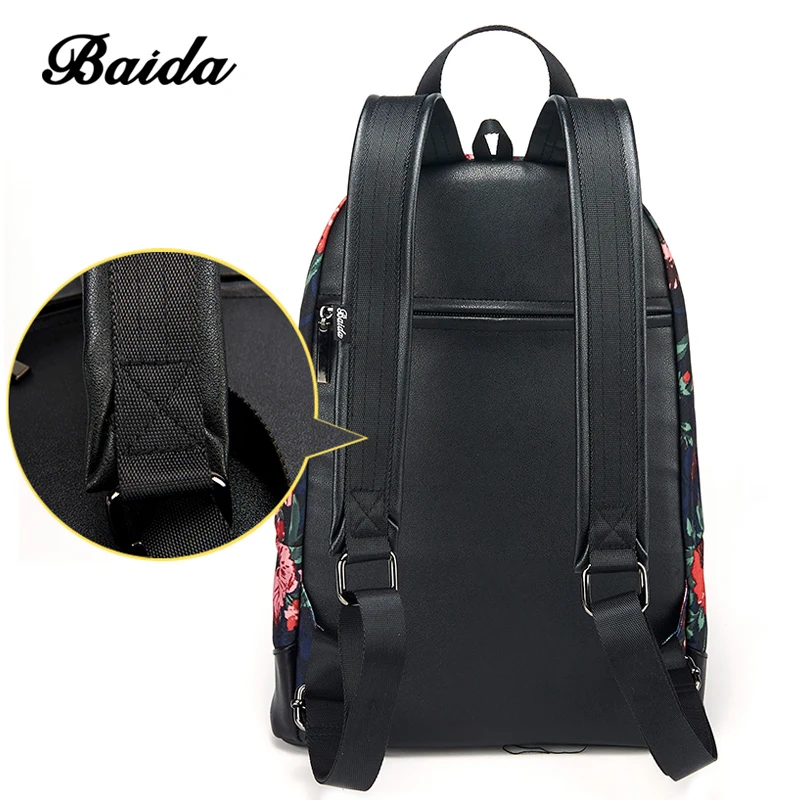 DAIDA impresión Floral Mochila de moda de las mujeres Mochila adolescentes hombro de la chica de cosméticos mujer Mochila de calidad superior