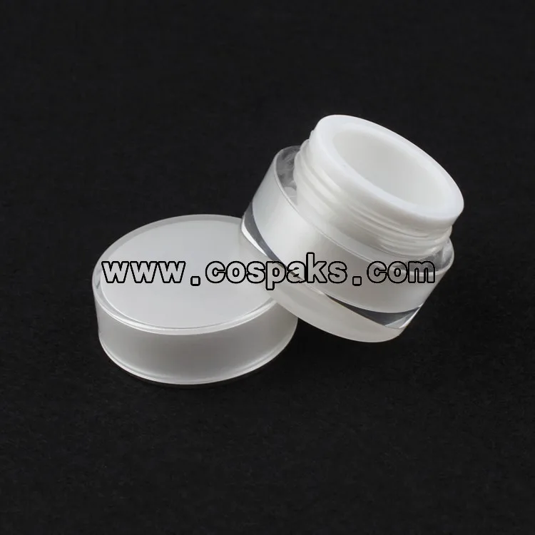 Boião de Creme com Tampa Jar para Unha Mini Cosméticos Plástico 5 ml Frasco Polonês | Atacado 5g Branco 3000 Pcs 2 | cosméticos 5 atacado | 5g branco mini boião de creme com tampa