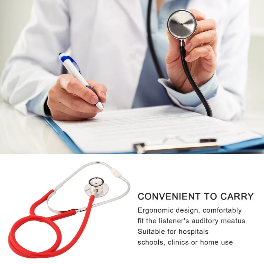 Double Dual Head Stethoscope Single Tube Doctor Nurse Professional Cardiology Stethoscope Aluminium Alloy Chestpiece Health Care