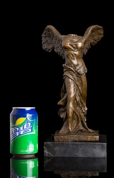 

29CM -Unique -home office Decor ART -Business Good luck efficacious Talisman bronze Goddess of victory engraving art sculpture