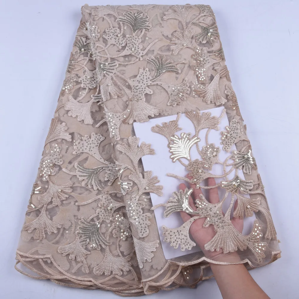 

Lint Embroiderey Sequins Lace French Tulle Lace Fabric High Quality African Lace Fabric Lint Sequins Nigerian Wedding DressA1650