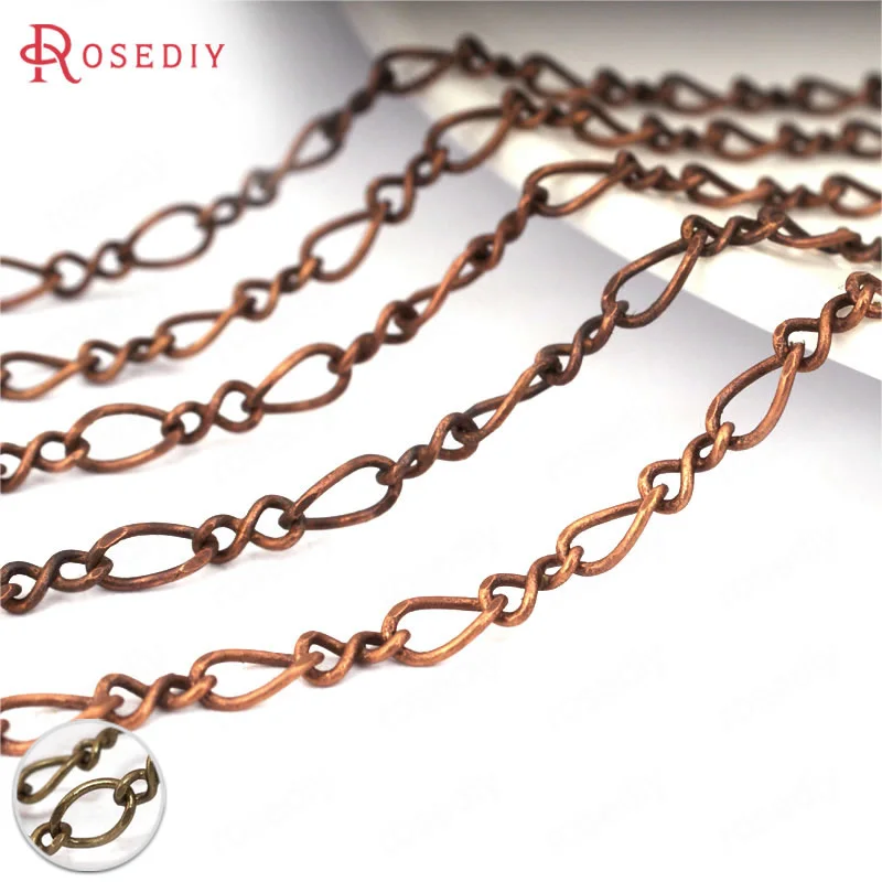 (20259)5 meters width3.5MM Copper Twisted Link Chains Figaro Chain Necklace Chain Diy Jewelry