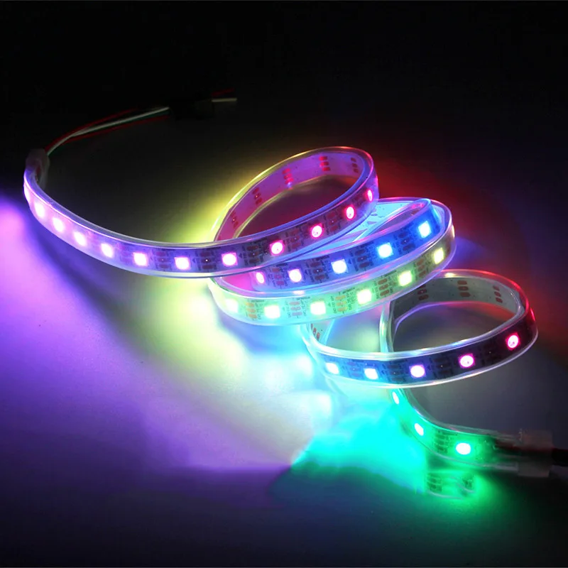Светодиодный свет WS2812B 5050 RGB Светодиодные ленты 30/60/144 светодиодный s/M ws2812 IC