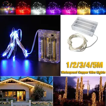 

1M 2M 3M 4M 5M AA Battery Powered Cooper Wire String LED Fairy Light Decor Lamp for Xmas Wedding Garden Room Decorations 8 Color