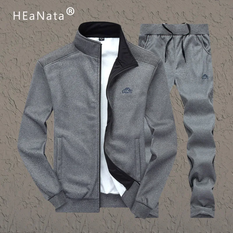 

2 Pieces Sets Tracksuit Men 2019 Sportswear Fashion Mens Set Two Pieces Mens Clothing Zipper Warm Sweatshirt Jacket with Pants