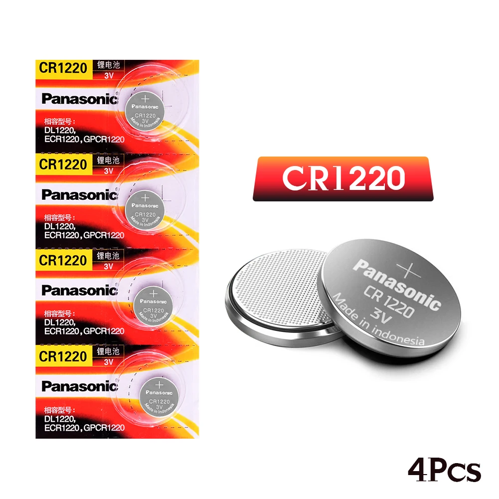 4 шт. Panasonic CR1220 кнопочный Миниатюрный элемент питания CR1220 автомобильный пульт дистанционного управления электрическая сигнализация 3 В