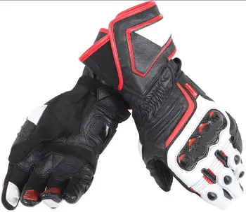 

Free shipping 2018 Dain Druid D1 Long Mens Leather Motorcycle Gloves Black Racing Glove Motorcycle/Bike Glove