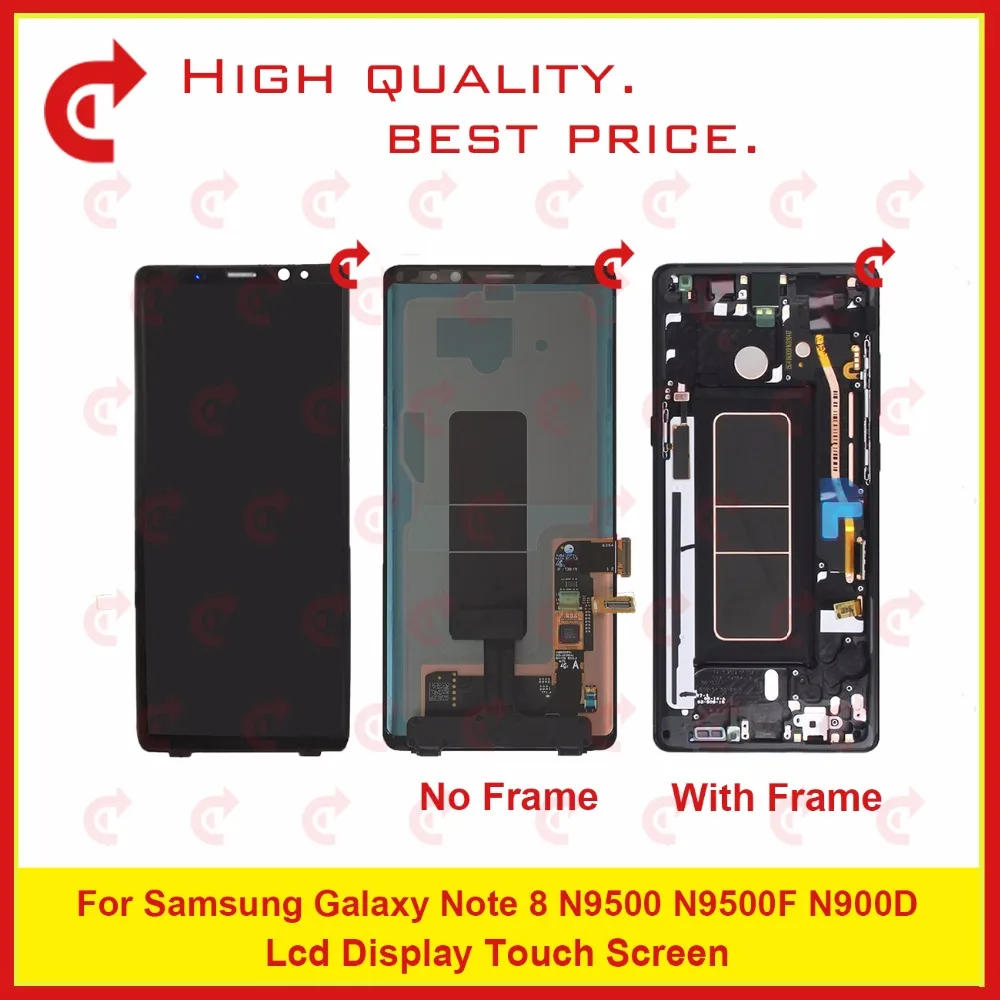

High Quality 6.3" For Samsung Galaxy Note 8 N9500 N9500F N900D N900DS Lcd Display Touch Screen Digitizer Assembly Complete Frame