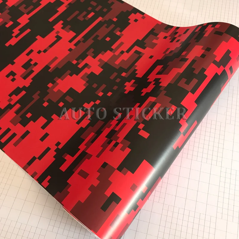 red black digital camo vinyl wraps car sticker 2