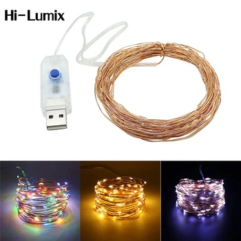 

Hi-Lumix 8 Modes USB DC5V Led Starry String Lights 10M 100Leds Copper Wire LED Xmas Lights Waterproof for Party wedding holiday