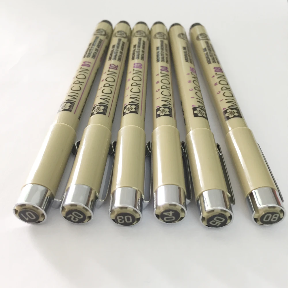 6 шт./лот SAKURA ручка Pigma micron набор водонепроницаемых черных чернил для рисования карандаш эскиз маркер ручка Dessin 01 02 03 04 05 08 Tekenen
