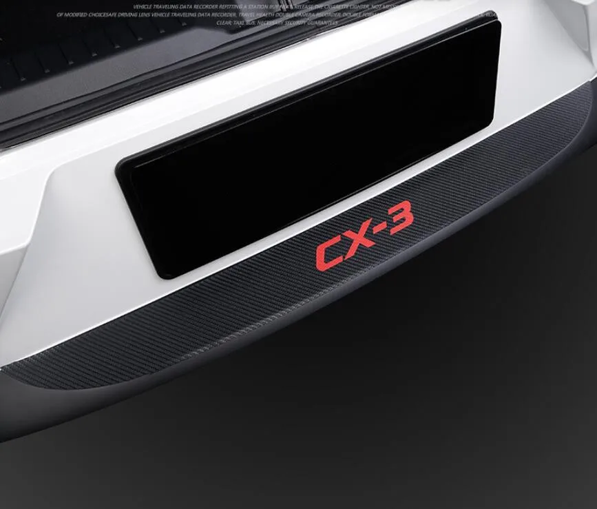 Углеродное волокно узор PU Задний бампер протектор багажника Наклейка для Mazda CX3 CX-3 аксессуары для стайлинга автомобилей