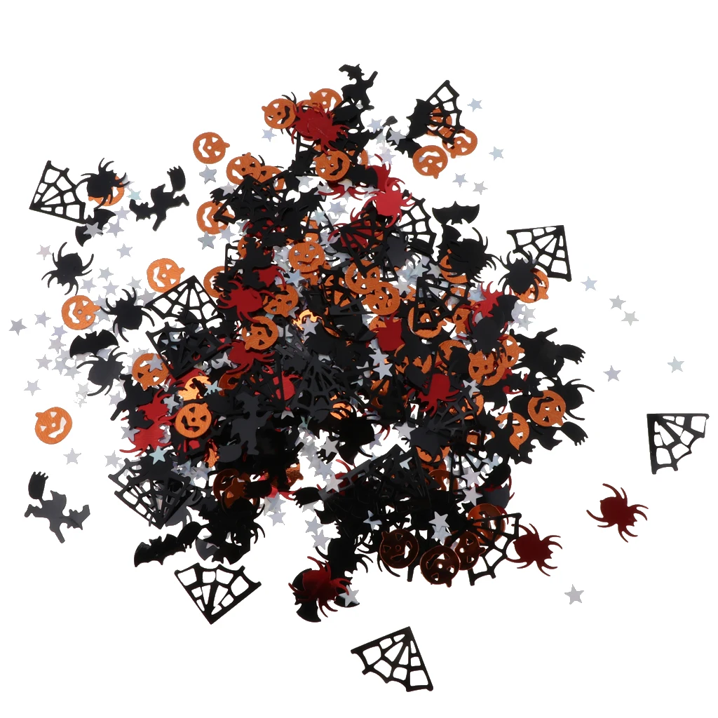 Halloween Party Confetti Sprinkles Metallic Pumpkin Spiders Confetti Decoration for Party Festival Birthday Party Celebration