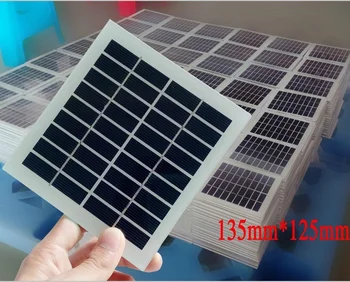 

2W 9V Solar Panel Glass Laminated Polycrystalline Solar Cell Module DIY Solar Charger 135*125MM 2pcs /lot Free Shipping