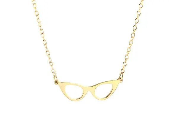 eyeglasses necklace hipster necklace, reading necklace, book lover necklaceVintage Cat Eye Glasses Necklace