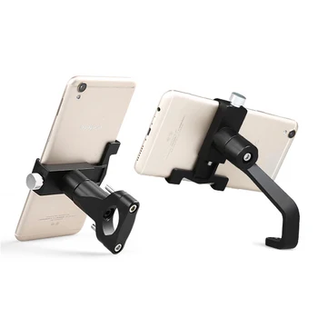 

Universal Aluminum Alloy Motorcycle Phone Holder Support Telephone Rearview Mirror Moto Phone Holder GPS Bike Handlebar Holder