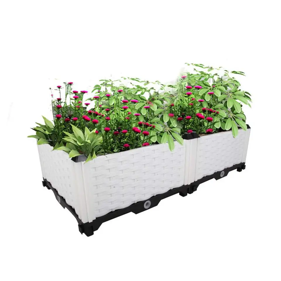 Single Row 5 Size Garden Outdoor Diy Plastic Planter Box Pots Outdoor Diy Plastic Planter Box Pots