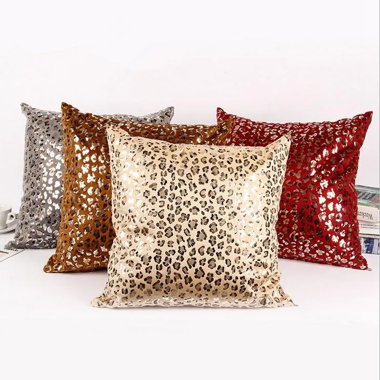 New Promotion Flicker House Textile Cushion Leopard Pillow Case Velvet