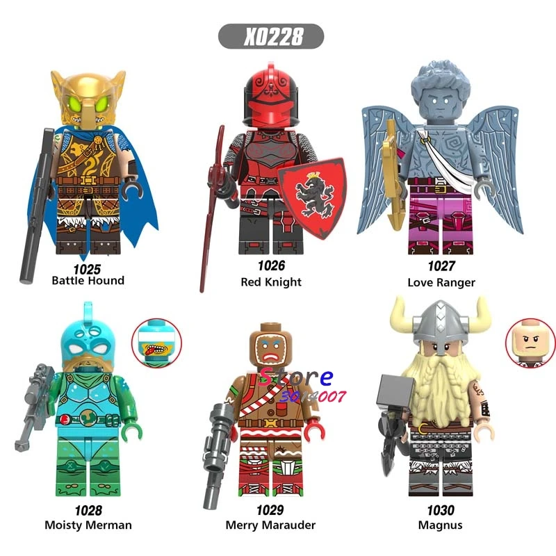 

Single Building Blocks Battle Hound Red Knight Love Ranger Moisty Merman Merry Marauder Action Figure toys for children