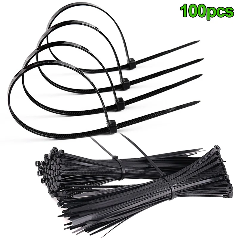 

100 Pcs ABS Plastic Cable Ties Zip Fasten Wire Wrap Strap Fastening HYD88