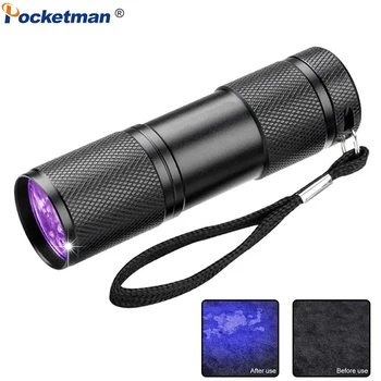 

Promotion! 12LEDs 21LEDs UV Flashlight 395-400nm LED UV Torch Linterna Ultraviolet Black Light lamp for Detection Discovery