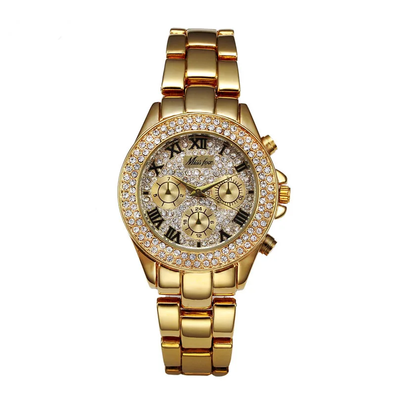 

Fashion Women Watches 2017 Gold Watchband Top Brand Luxury Ladies waterproof Quartz Clock Female Bracelet Watch Montres Femmes