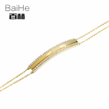 BAIHE Solid 14 K желтое золото 0.25ct Сертифицированный H/SI натуральные бриллианты свадебные женские модные ювелирные изделия Подарочный браслет