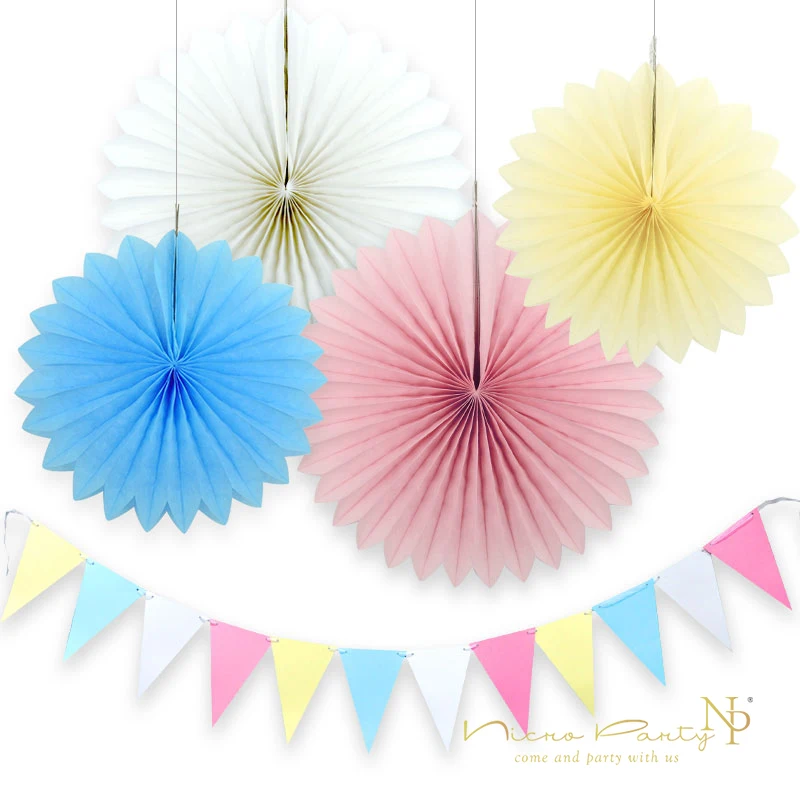 Nicro Baby Shower 5 шт./компл. многоцветный баннеры цветок Бумага вентилятор Изделия из бумаги Декор DIY во-первых День рождения Домашний декор подарки