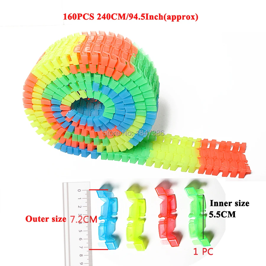 Волшебный трек DIY Гибкая сборка гоночный трек универсальные аксессуары система, которая может сгибаться с гоночной машиной светится в темноте Playset