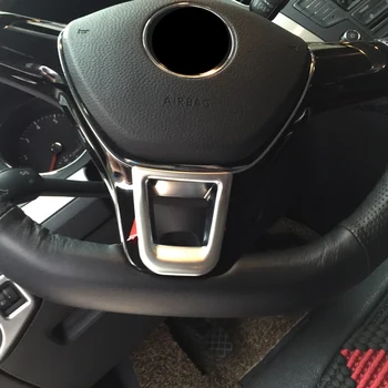 

For VW Volkswagen Tiguan 2017 2018 ABS Matte Interior Steering Wheel Decoration Cover Trim 1pcs Car Styling