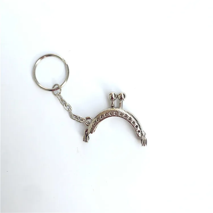 

25pcs 4 CM mini Silver Metal Purse Frame with keyring kiss cluth clasp diy bag handle bag accessory wholesale