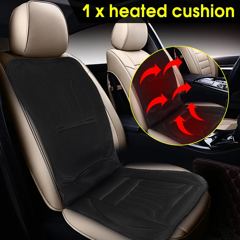 

12V Car Auto Electric Heated Padded Pad Hot Seat Cushion Cover Warmer Winter Black