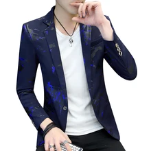 Плюс размер 5XL 6XL модный мужской осенний костюм Блейзер приталенный Повседневный Блейзер мужские костюмы с принтом пальто с длинным рукавом и карманами Топ