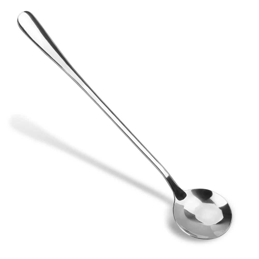 HILIFE домашняя кухонная ложка 18,5 см, ложка для кофе, посуда, ложка круглой формы с длинной ручкой, ложка из нержавеющей стали - Цвет: Silver