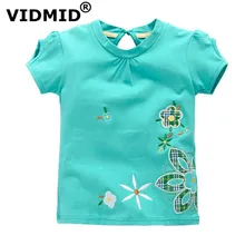 VIDMID bayi Gadis t-shirt Gadis tee t kemeja blus anak besar t-shirt super kualitas anak musim panas pakaian kelinci merah muda merek