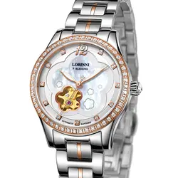 Новый Элитный бренд Швейцария LOBINNI для женщин часы Японии MIYOTA 8N24 автоматические механические часы сапфир женские часы L2006L-2