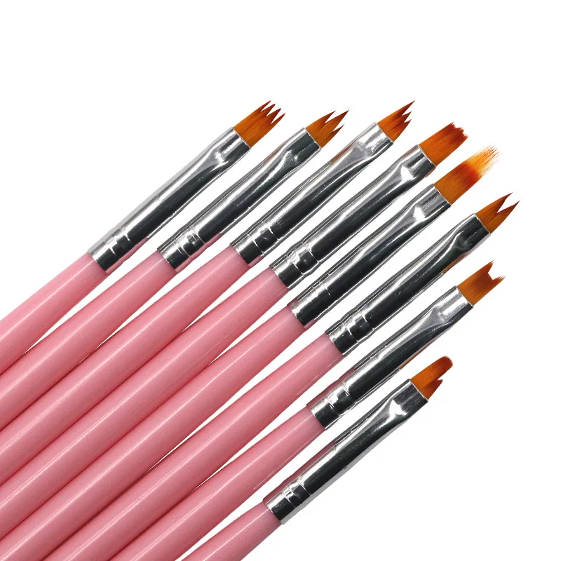 100 conjuntos de unhas profissional caneta 8 pcs gradiente pintura acrilica da arte do prego escova