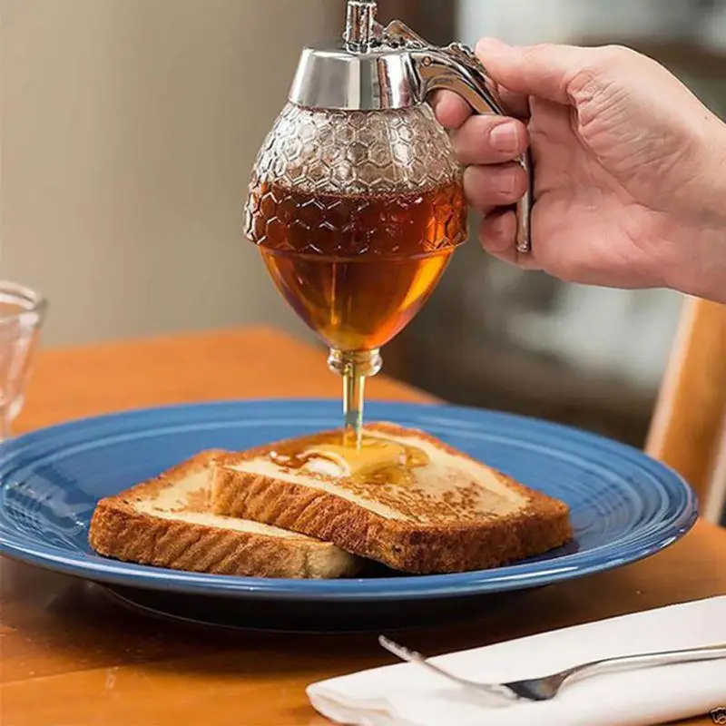 

Juice Syrup Cup Bee Drip Dispenser Kettle Kitchen Accessories Honey Jar Container Storage Pot Stand Holder Squeeze Bottle