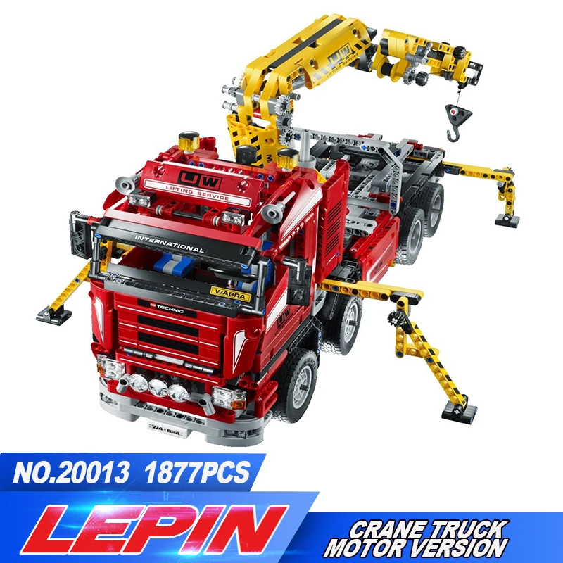 

NEW 20013 technic series 1877pcs The Electric Crane Truck Model Building blocks Bricks Compatible 8258 Toy Christmas Gift