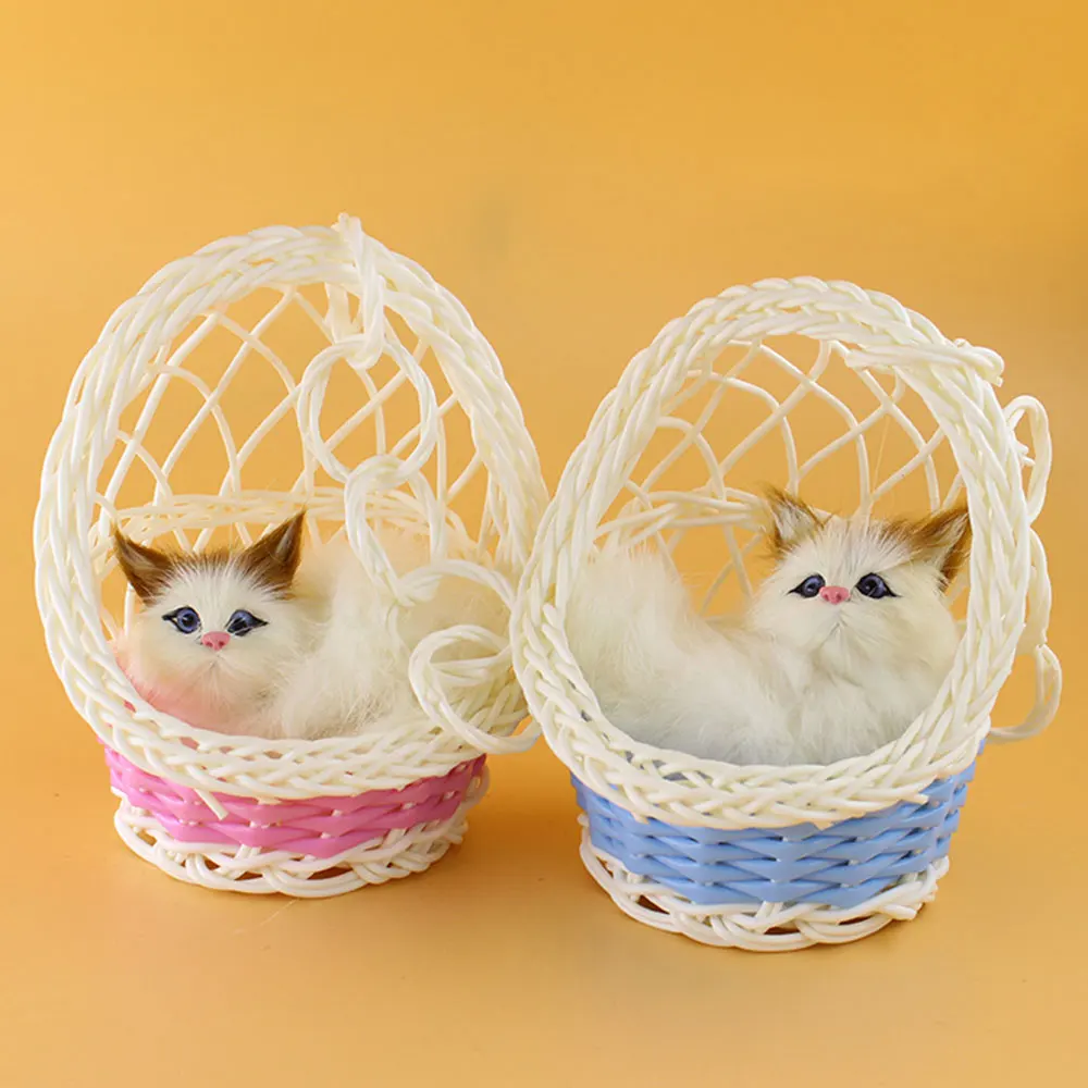 Плюшевая игрушка висячая корзина Кот многоцветный Декор сумка детская коллекция подарок игра малыш