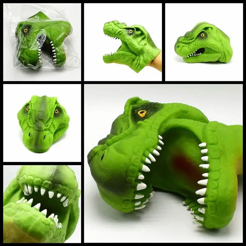 Умный аналоговый 3D Динозавр ручная кукла мягкие резиновые динозавра Юрского периода зеленый тираннозавр динозавр ручная кукольная игрушка история реквизит