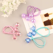 2 шт. чипы для волос Детские простые резинка для волос милый мяч резиновое кольцо головы аксессуары тросы G0502