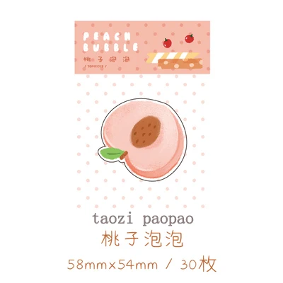 taozi paopao 30 шт./1 упаковка Kawaii канцелярские наклейки кремовые Пузырьковые серии дневник декоративные мобильные наклейки Скрапбукинг DIY наклейки для рукоделия - Цвет: taozi paopao