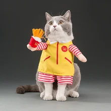 Funny Pet Costumes Waiter Cosplay Role Play Suit Clothing Halloween Christmas Clothes For Puppy Dogs Costume for a cat