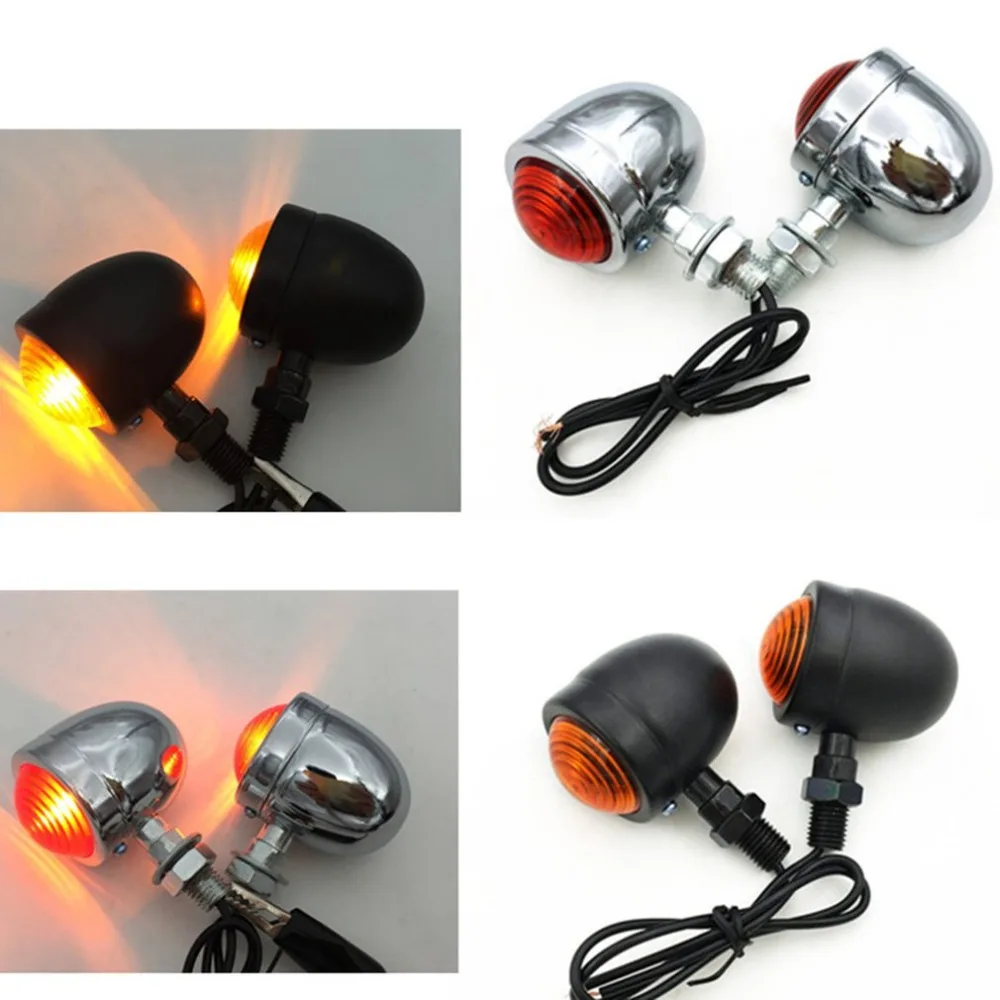 

1 x Universal Motorcycle AMBER & Black Mini Bullet LED Turn Signals Brake Running Lights Turn Signals Indicators