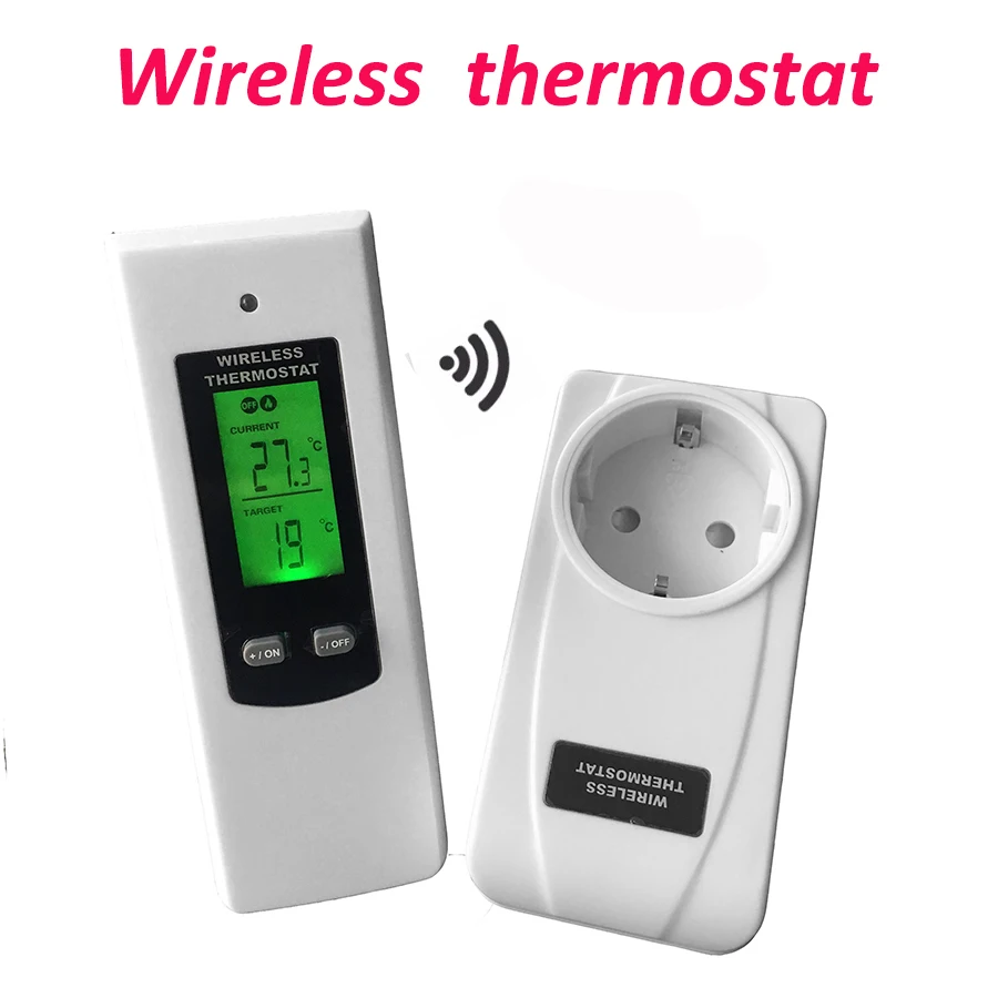 comprar Quarto Termostato Controlador De Temperatura de Aquecimento e Resfriamento função Digital Sem Fio com Controle Remoto + LCD backlight