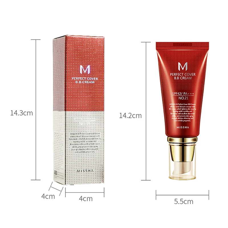 Лучшая корейская косметика MISSHA M идеальное покрытие BB крем 50 мл SPF42 PA +++ (№ 21